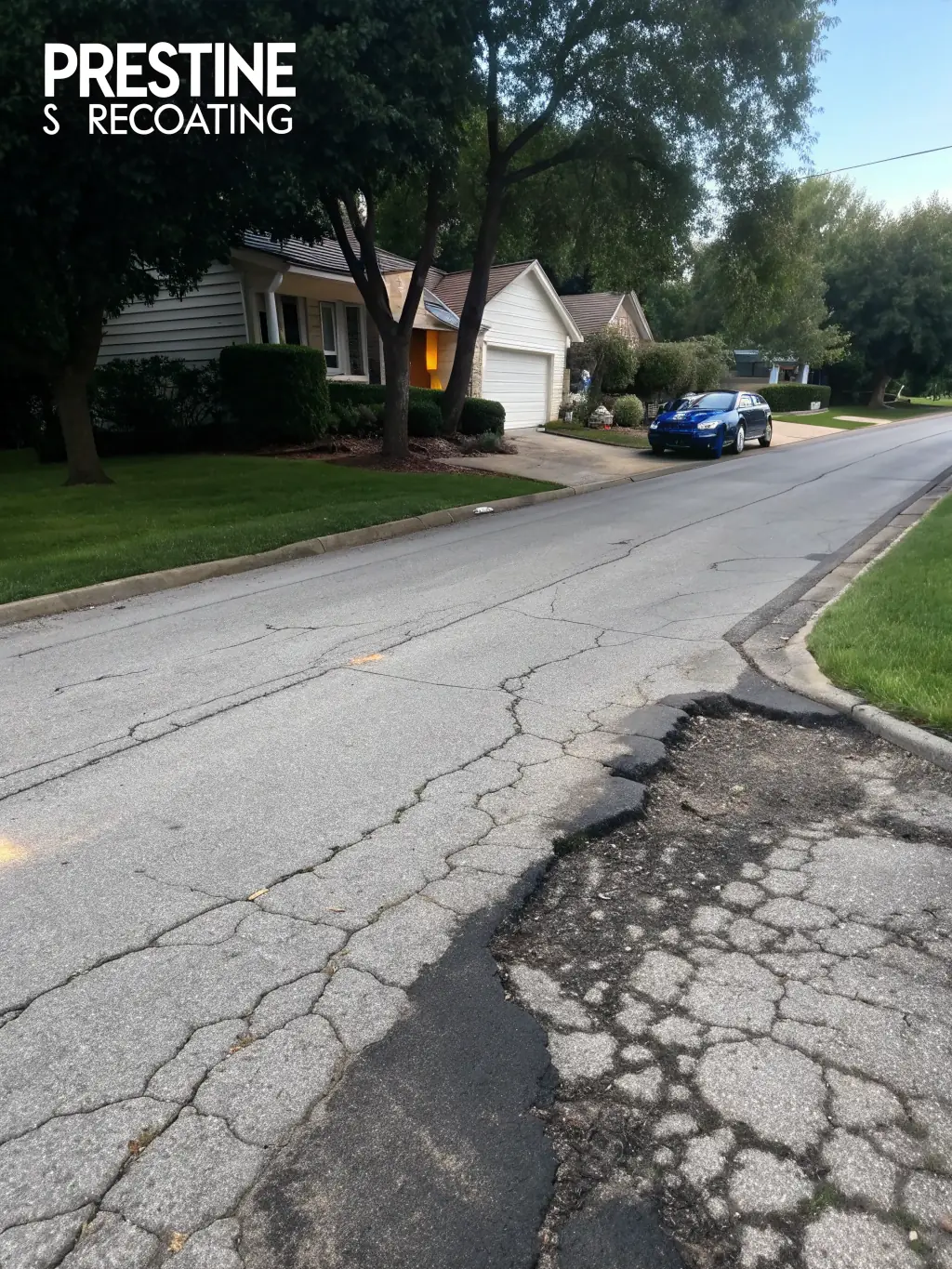 A parking lot with repaired potholes and cracks, showcasing a smooth and safe surface, highlighting the benefits of parking lot repair services.